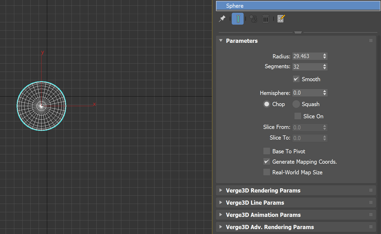 3ds Max - Verge3D options rolled up