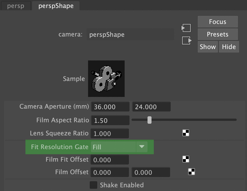 Maya - Fit Resolution Gate for cameras
