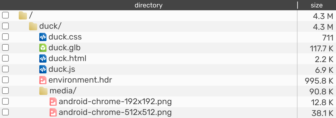 Verge3D应用管理器 - Network directory 